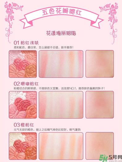 canmake花瓣腮紅色號(hào)對(duì)比圖？canmake五色花瓣腮紅試色