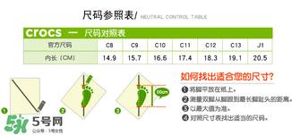 Crocs童鞋尺碼對照表 Crocs童鞋尺碼如何選擇？