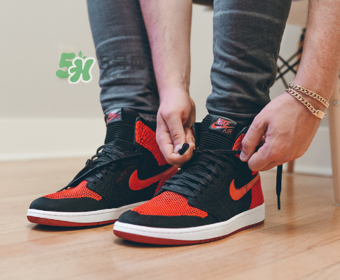 air jordan 1 flyknit banned上腳怎么樣？aj1編織款毛線鞋上腳效果